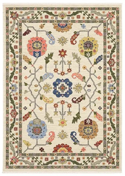 Lucca 5506W Ivory/Multi Rug - Baconco