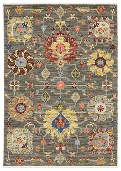 Lucca 8111K Grey/Multi Rug - Baconco