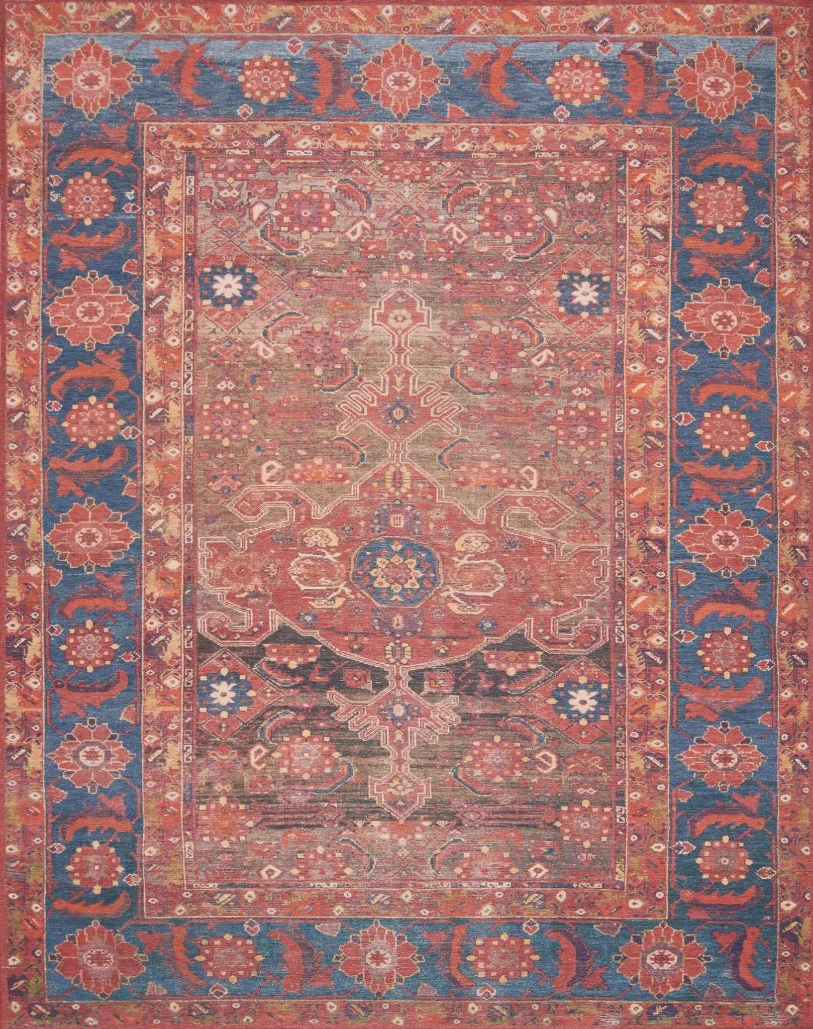 Lucca by Magnolia Home LF-07 Rust/Blue Rug - Baconco