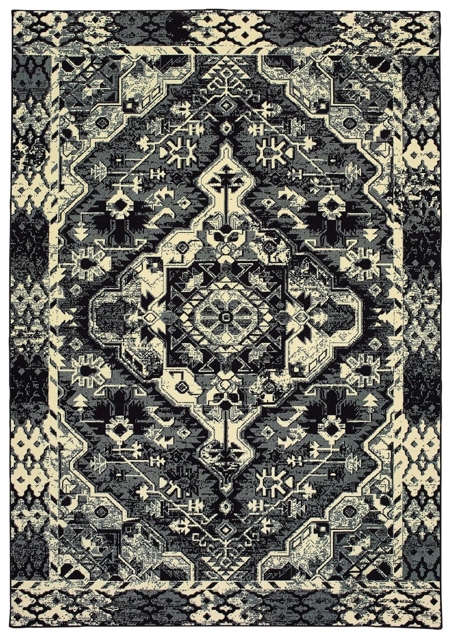 Luna 5603K Black/ Ivory Rug - Baconco