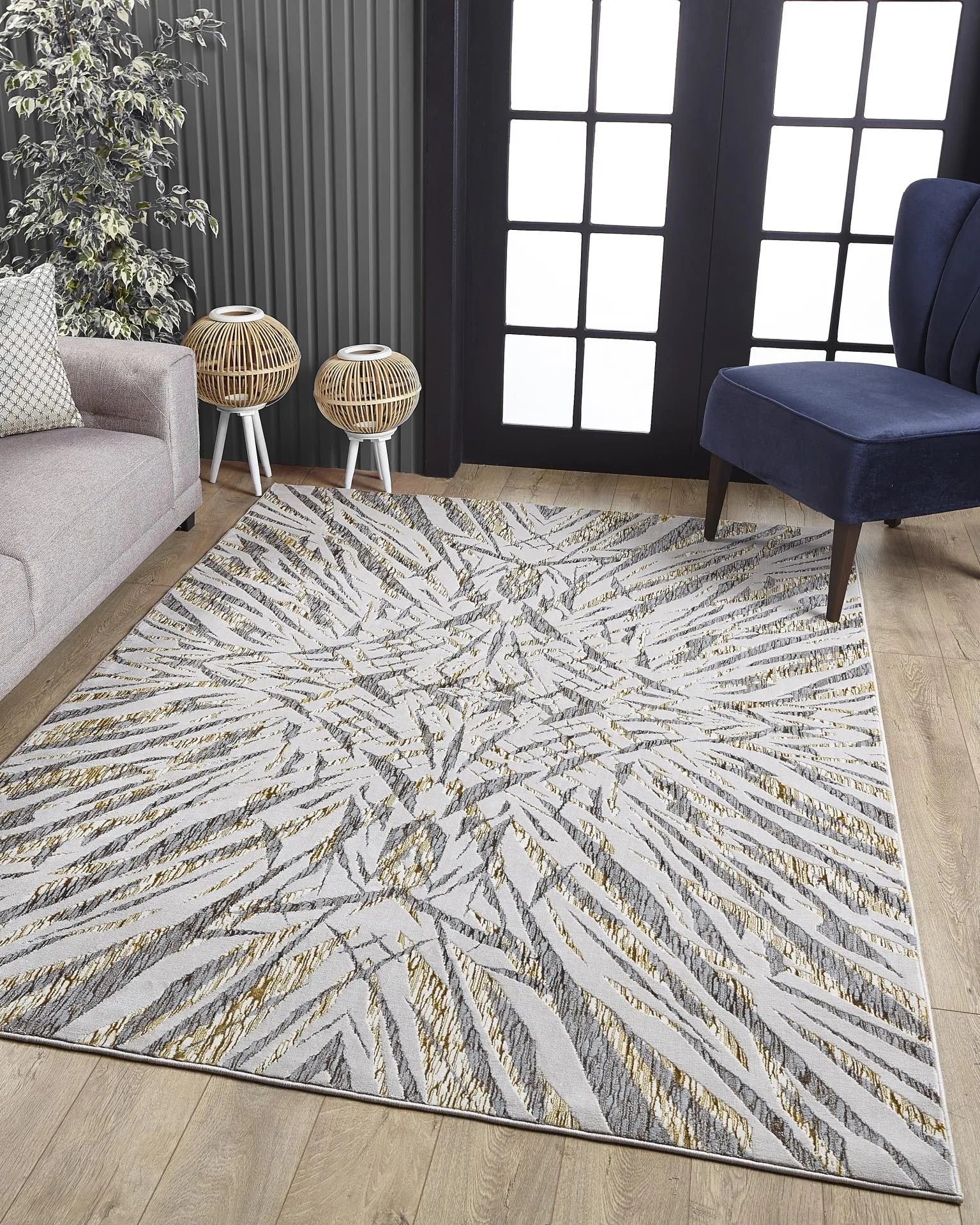 Luna 7146 Ivory/Gold Illusions Rug - Baconco