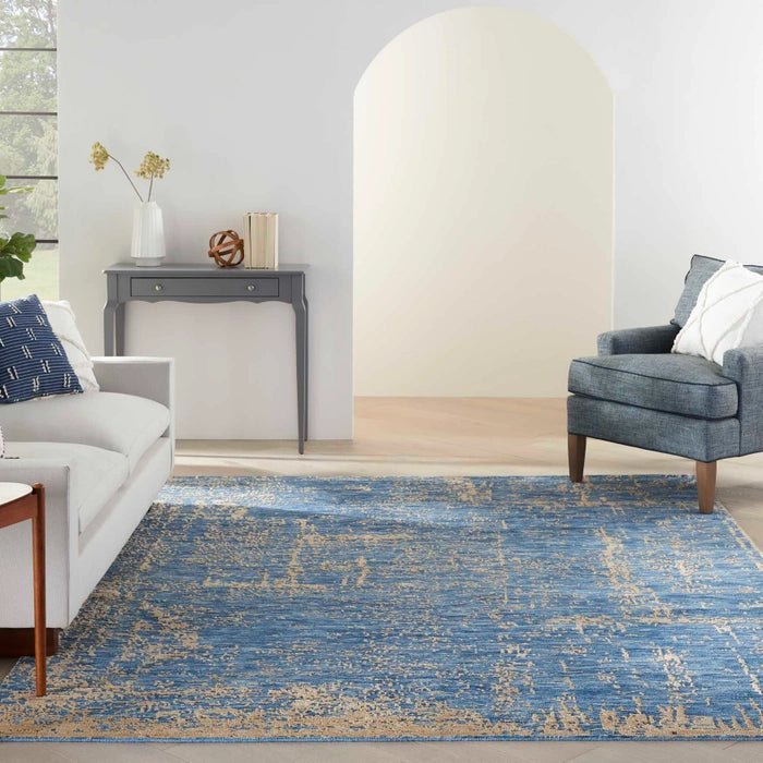 Luna LUN01 Dark Blue/Mocha Rug - Baconco