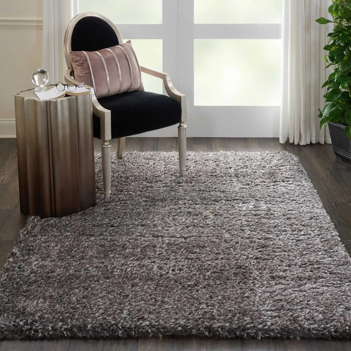 Luxe Shag LXS01 Charcoal Grey Rug - Baconco