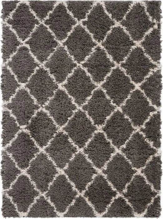 Luxe Shag LXS02 Charcoal/Beige Rug - Baconco