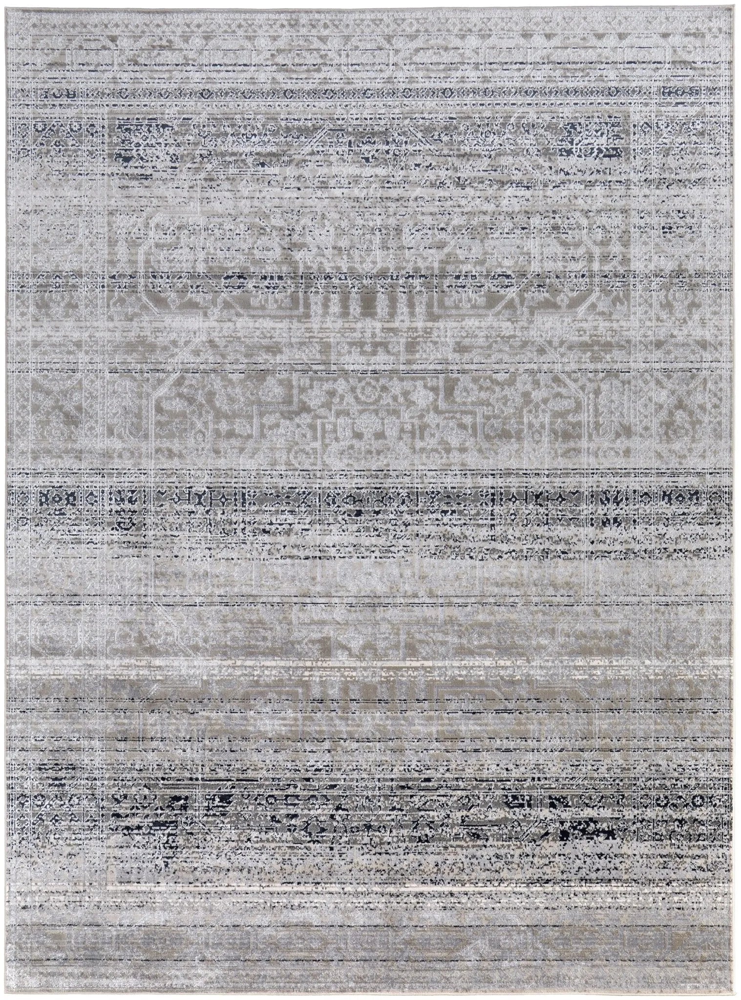 Macklaine MCK39LEF Taupe/Black Rug - Baconco