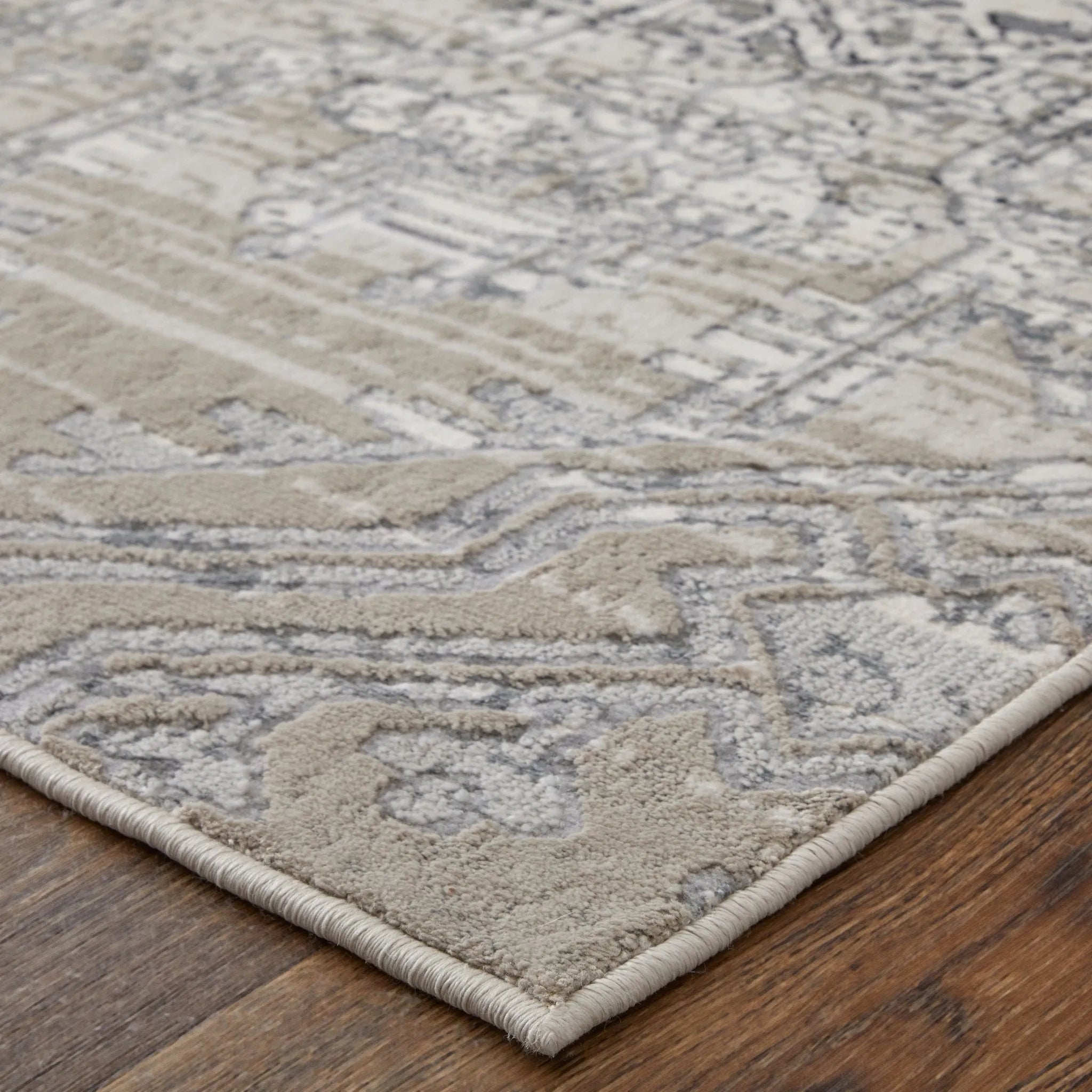 Macklaine MCK39LGF Ivory/Silver Rug - Baconco