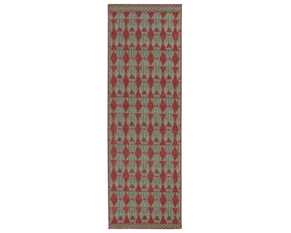 Mahaba MAH01 Red/Taupe Rug - Baconco