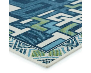 Mahaba MAH11 Blue/Green Rug - Baconco