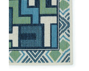 Mahaba MAH11 Blue/Green Rug - Baconco