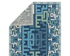 Mahaba MAH11 Blue/Green Rug - Baconco