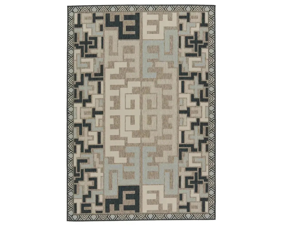 Mahaba MAH12 Beige/Grey Rug - Baconco