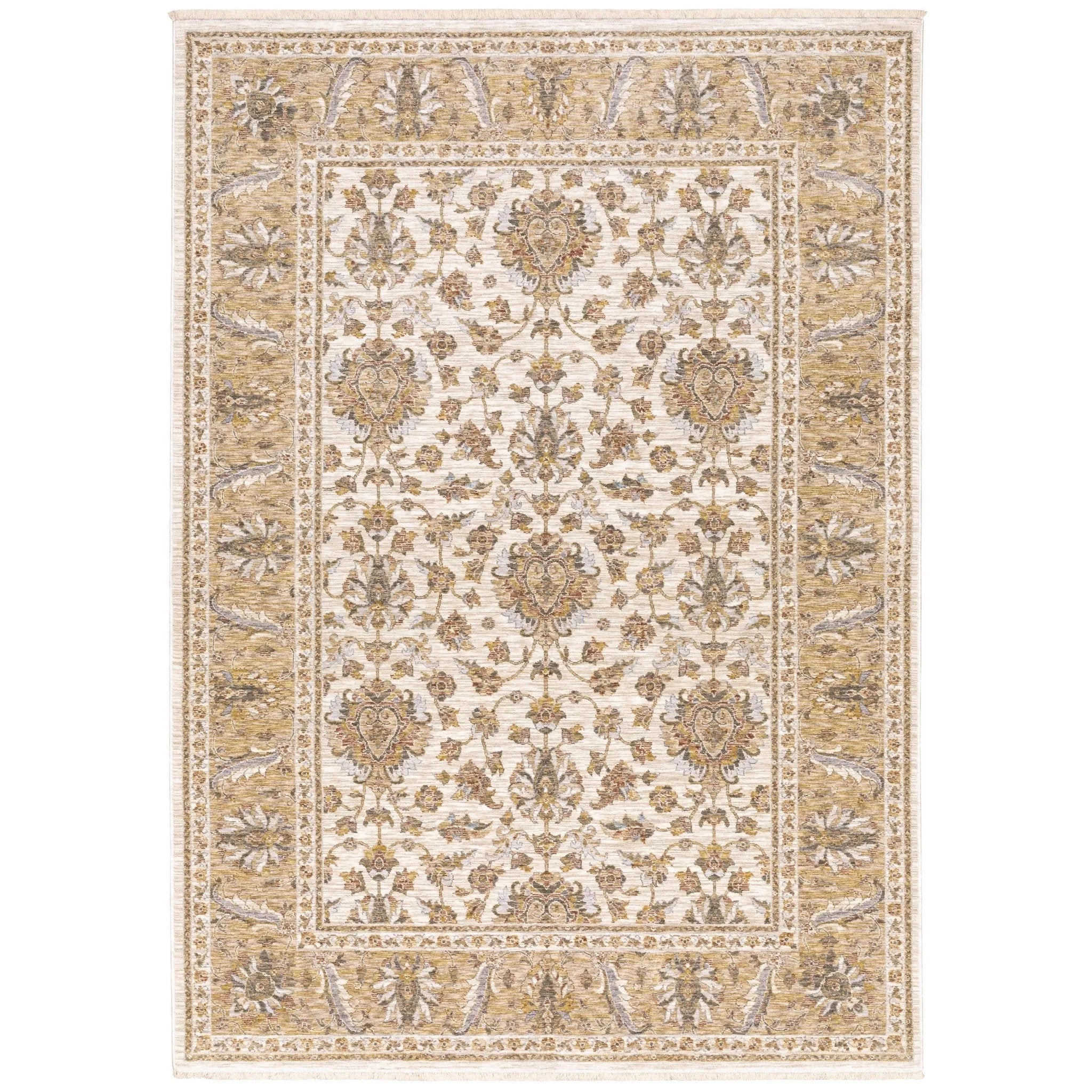 Maharaja 5091W Ivory/Gold Rug - Baconco