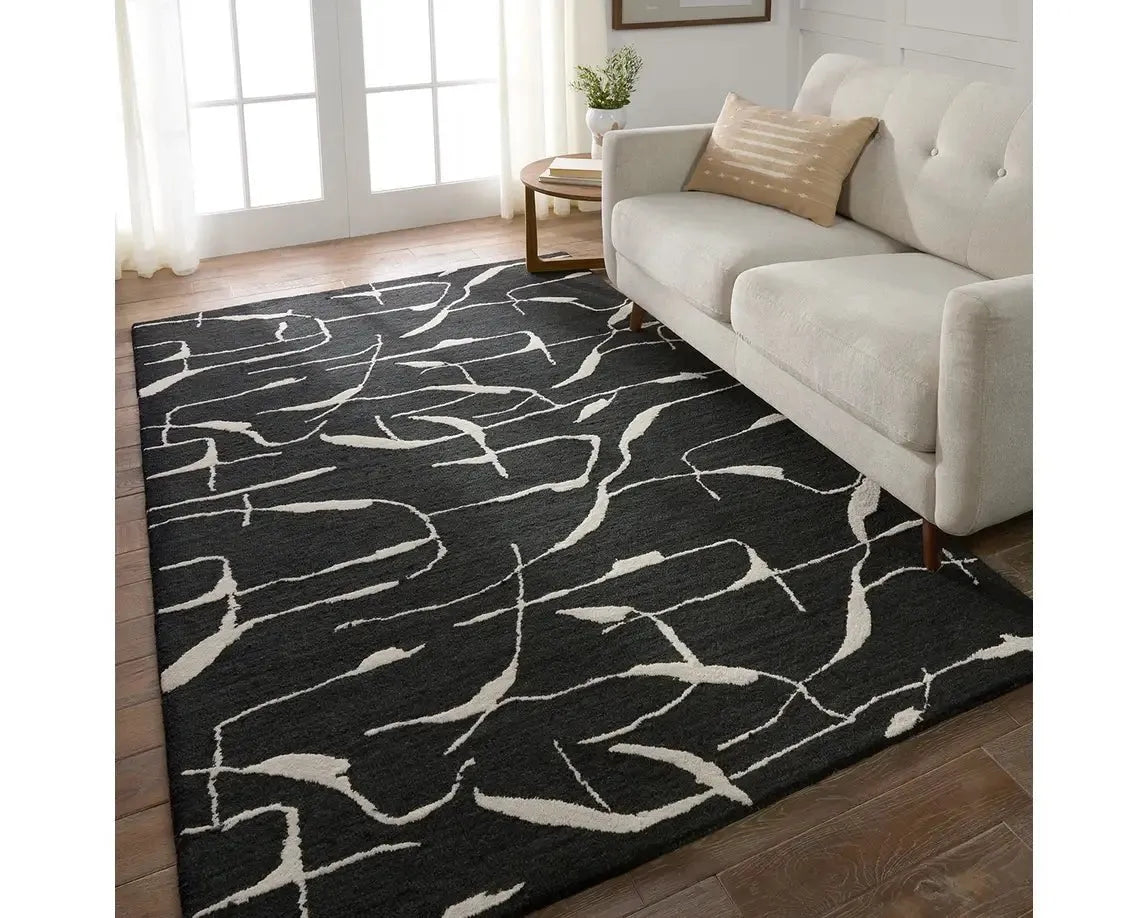 Mallino MNK01 Black/Cream Rug - Baconco