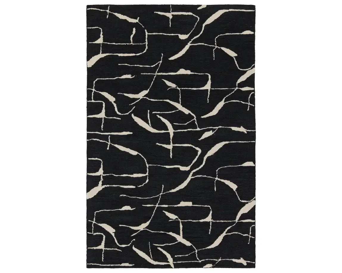 Mallino MNK01 Black/Cream Rug - Baconco