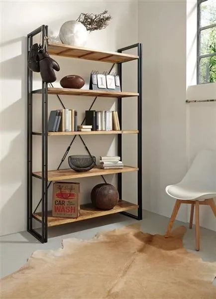 Mango and Iron Tall Bookshelf - Baconco