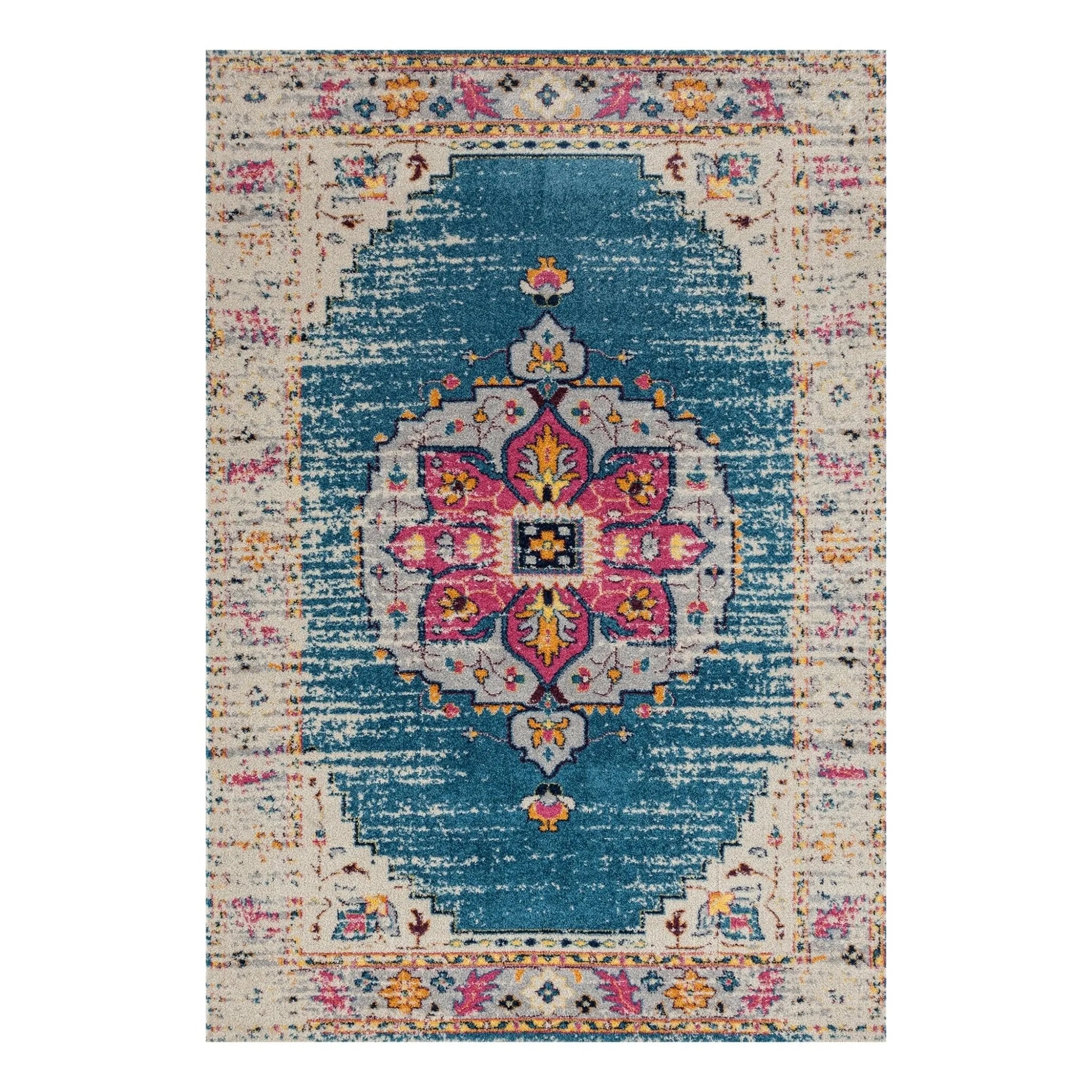 Manhattan MAN-15 Turquoise/Pink Rug - Baconco