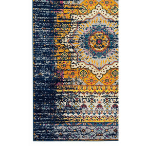 Manhattan MAN-34 Navy/Orange Rug - Baconco