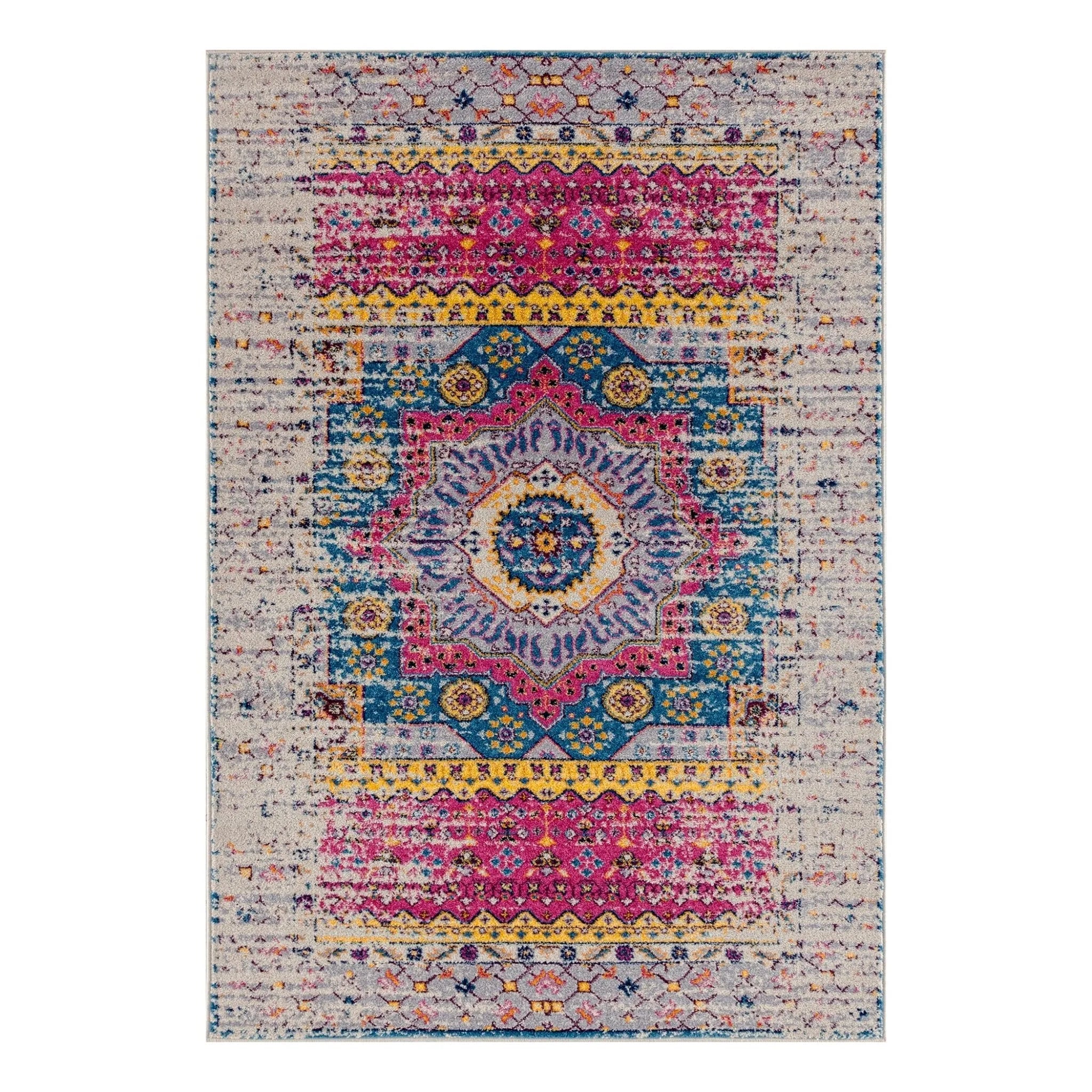 Manhattan MAN-35 Pink/Ivory Rug - Baconco