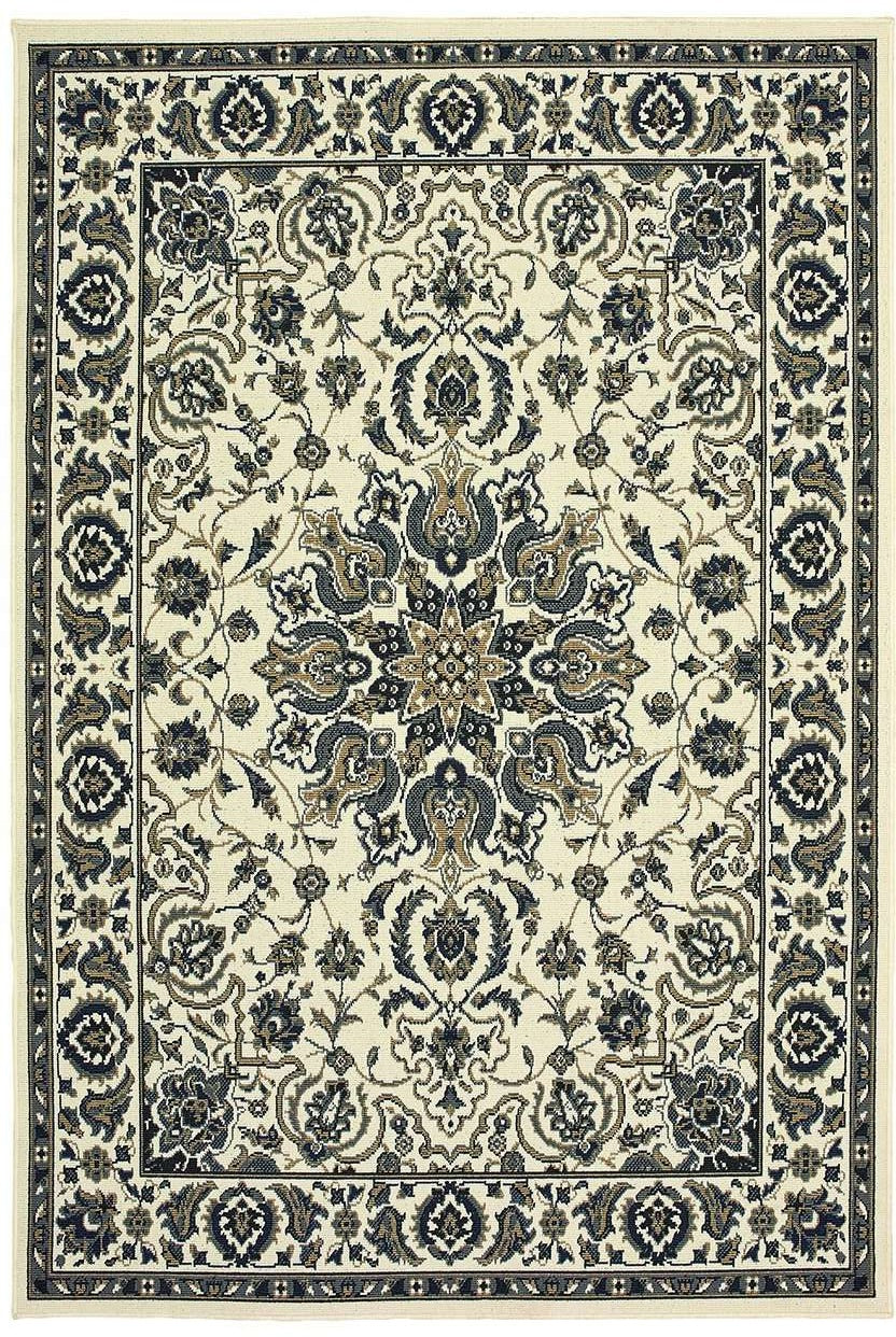 Marina 1248W Ivory Navy Rug - Baconco