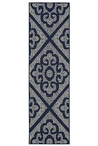 Marina 3804B Navy Ivory Rug - Baconco