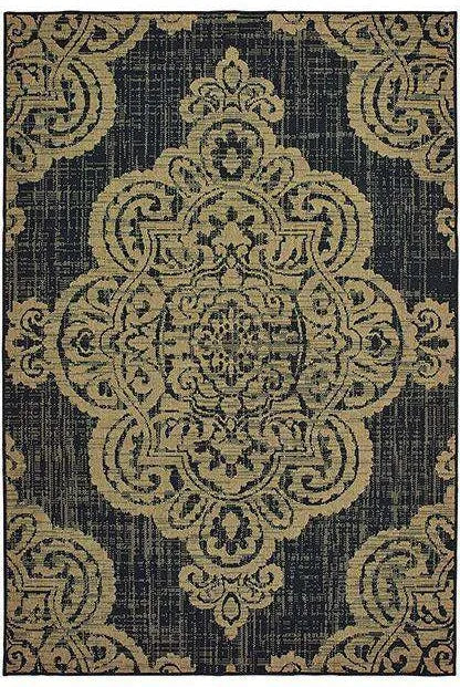 Marina 5929K Black Tan Rug - Baconco