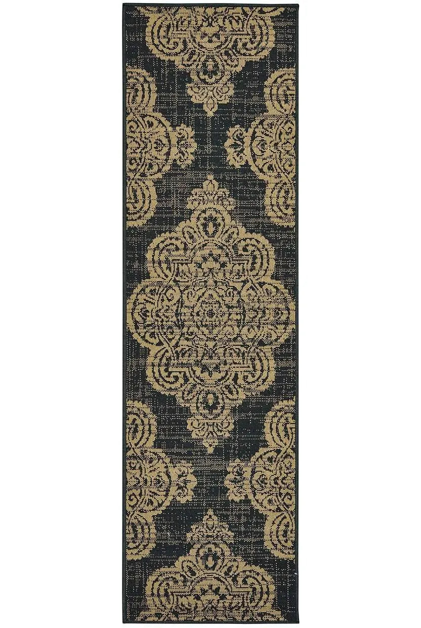 Marina 5929K Black Tan Rug - Baconco