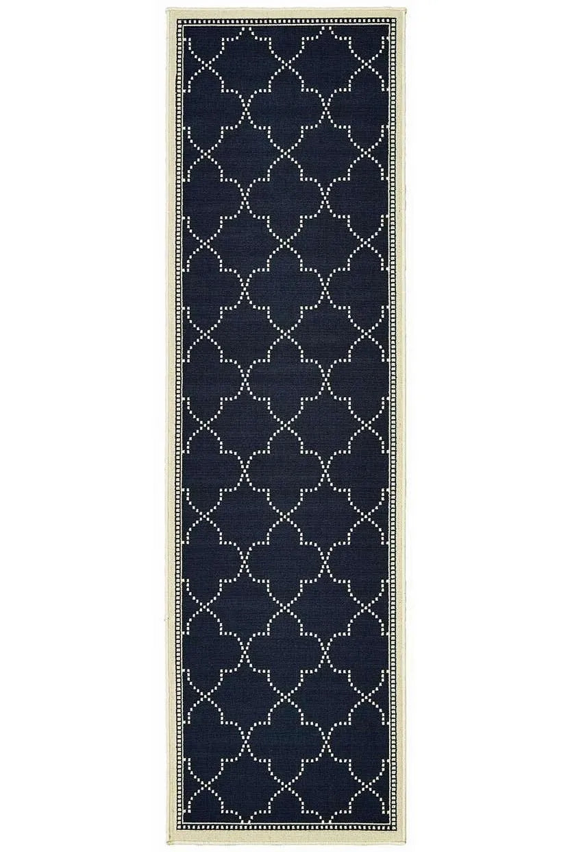 Marina 6025P Navy Ivory Rug - Baconco