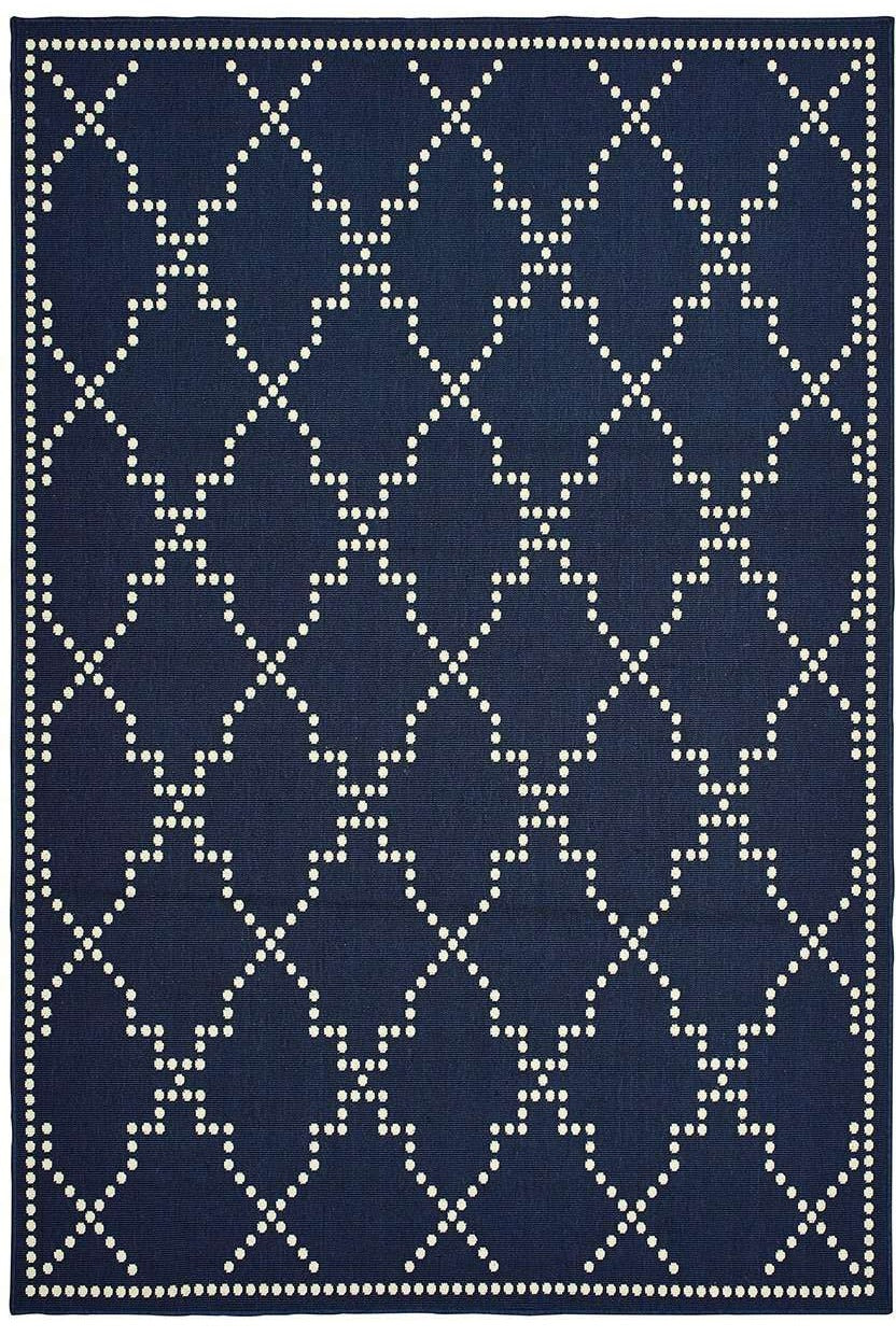 Marina 7765B Navy Ivory Rug - Baconco