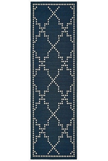 Marina 7765B Navy Ivory Rug - Baconco