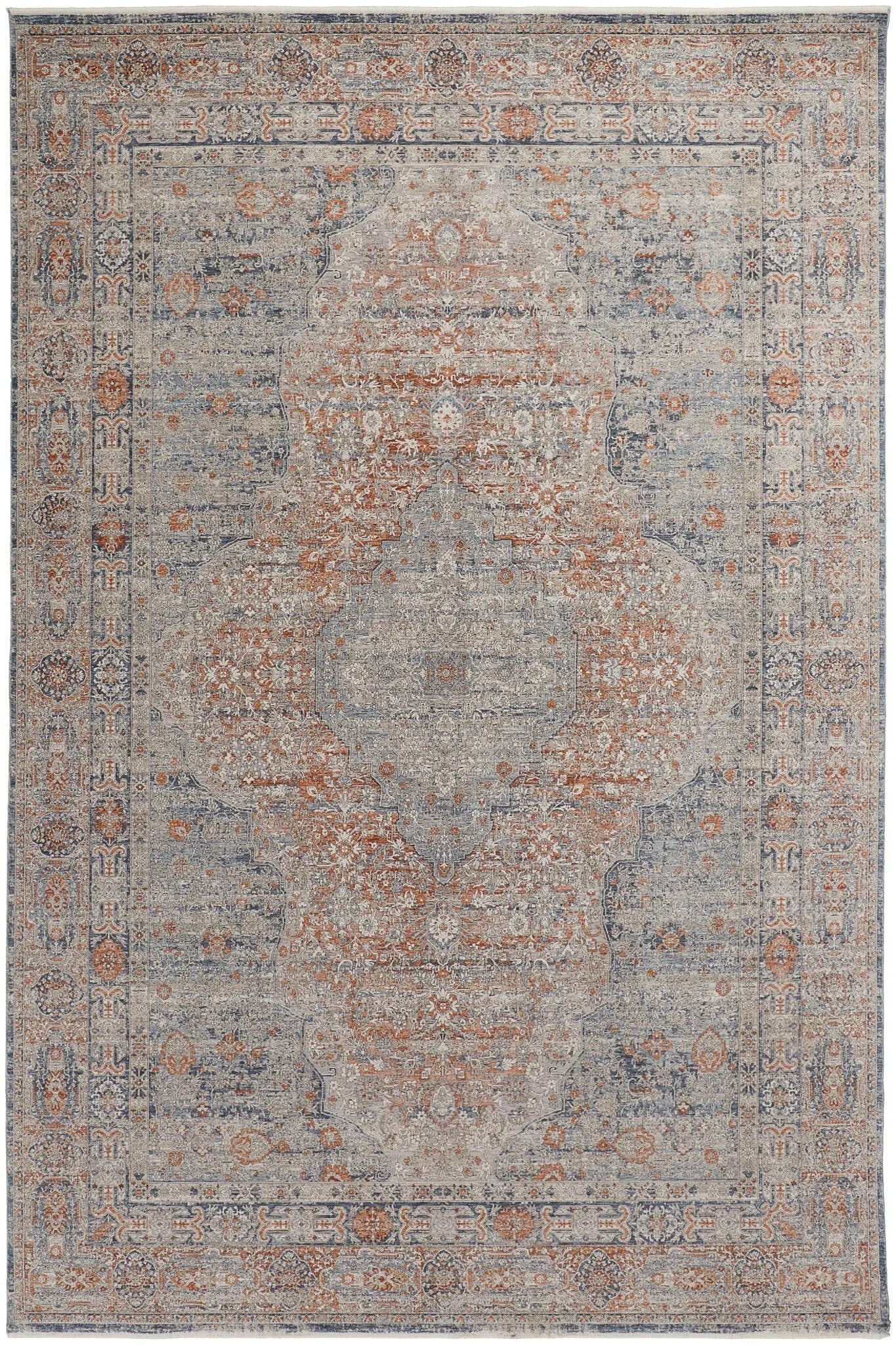 Marquette 3778F Rust/Blue Rug - Baconco