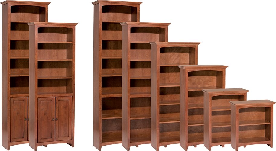 McKenzie Custom 24"W Alder Bookcases - Baconco