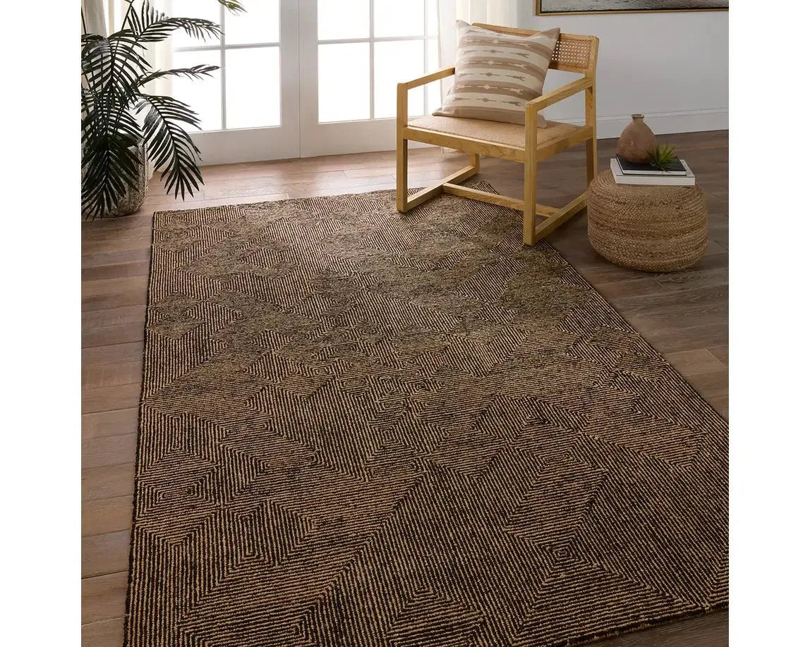 Mercia MRC01 Tan/Black Rug - Baconco