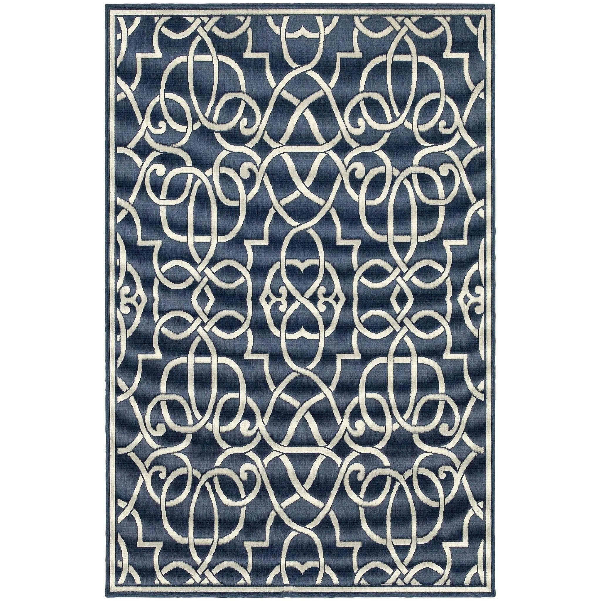 Meridian 2205b Navy/ Ivory Rug - Baconco