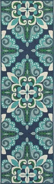 Meridian 2206b Blue/ Green Rug - Baconco