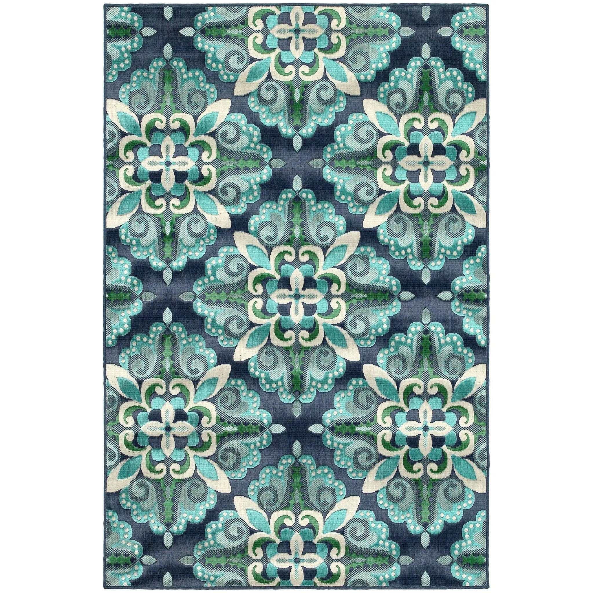 Meridian 2206b Blue/ Green Rug - Baconco