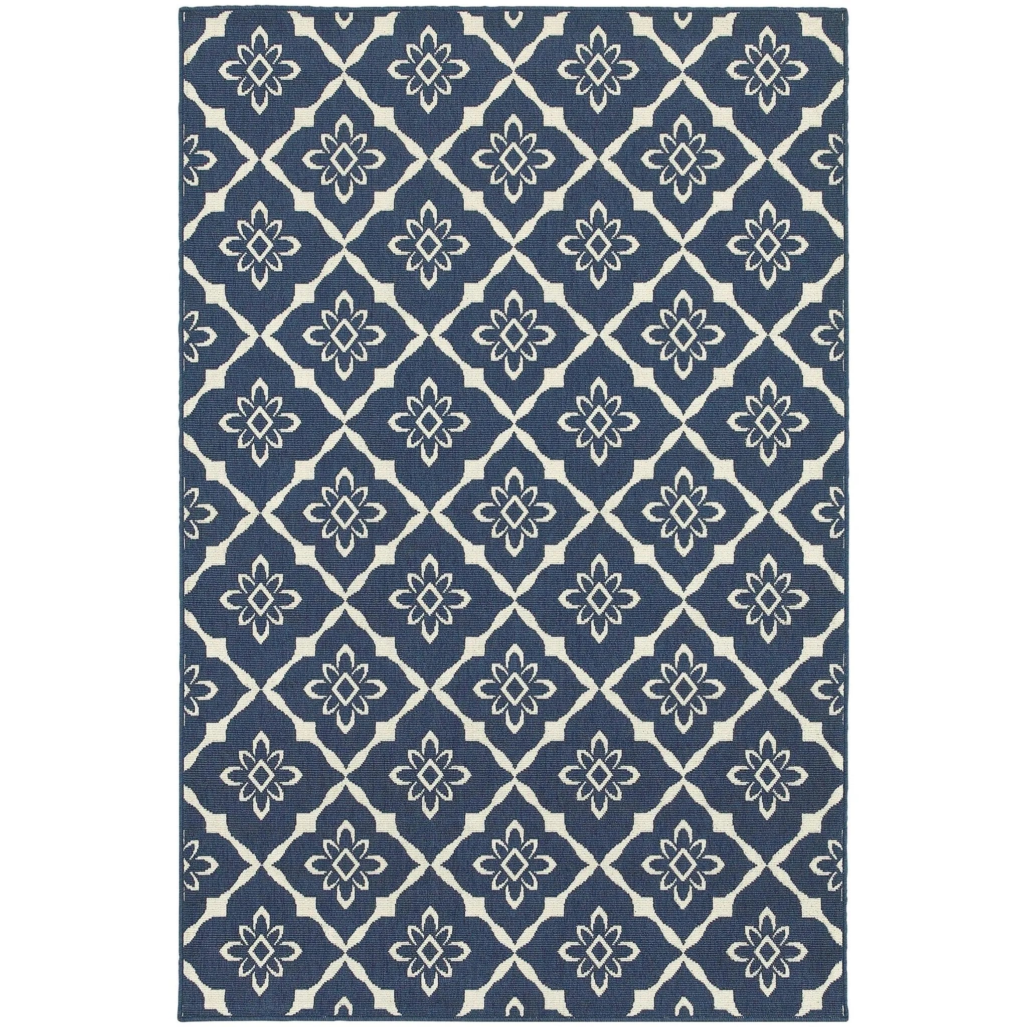 Meridian 5703b Navy/ Ivory Rug - Baconco