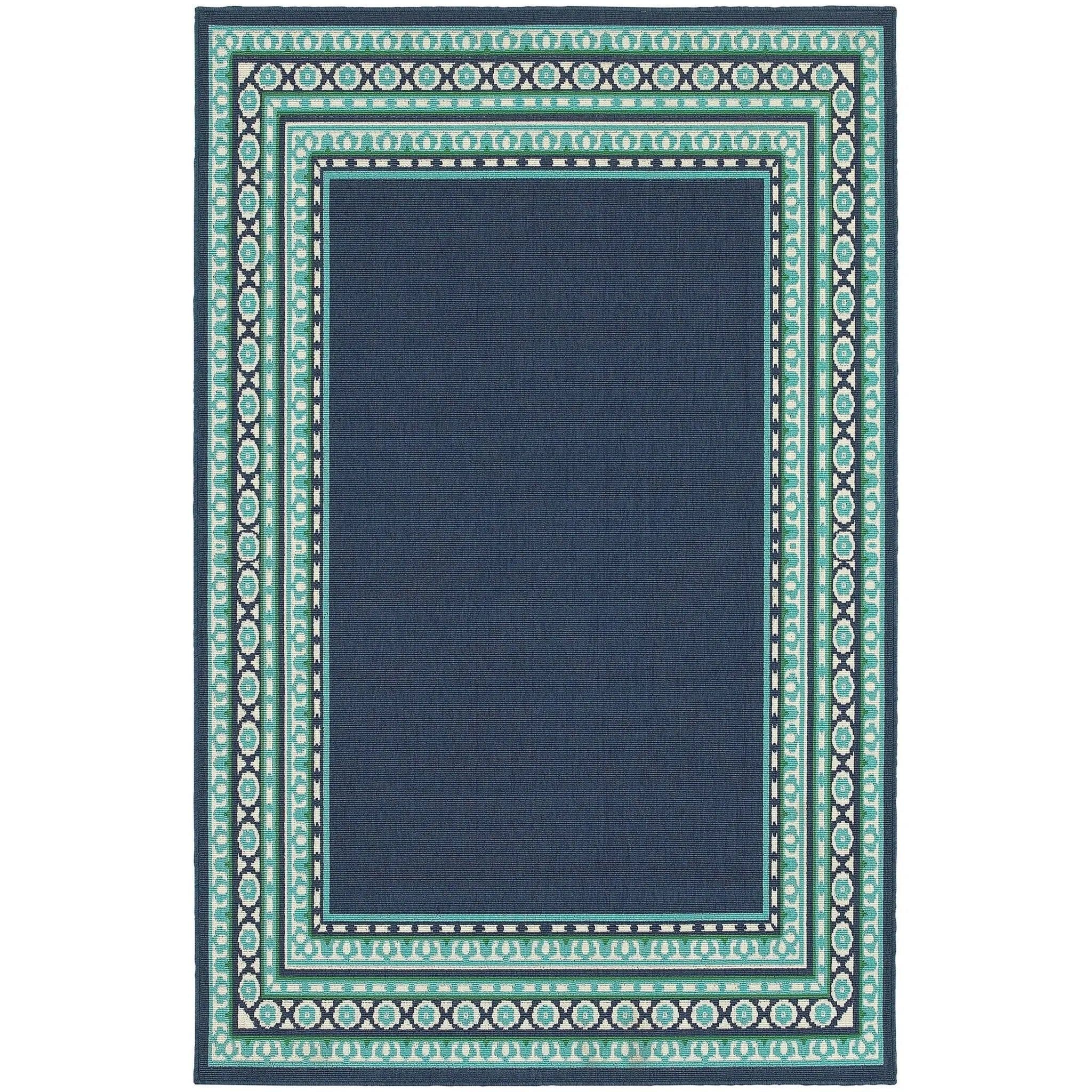 Meridian 9650b Navy/ Green Rug - Baconco