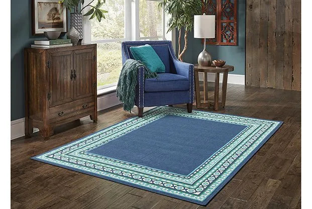 Meridian 9650b Navy/ Green Rug - Baconco