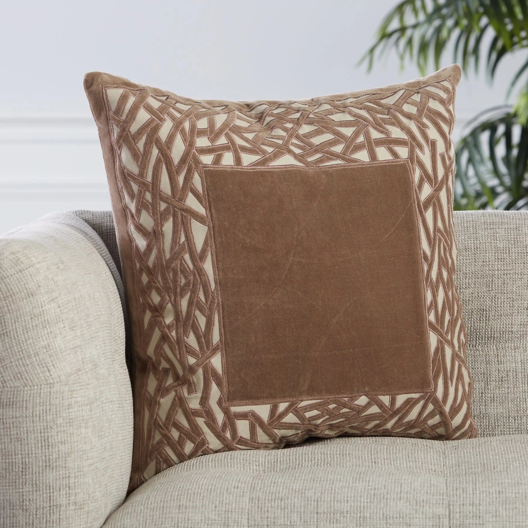 Mezza Mez01 Birch Brown/Cream Pillow - Baconco