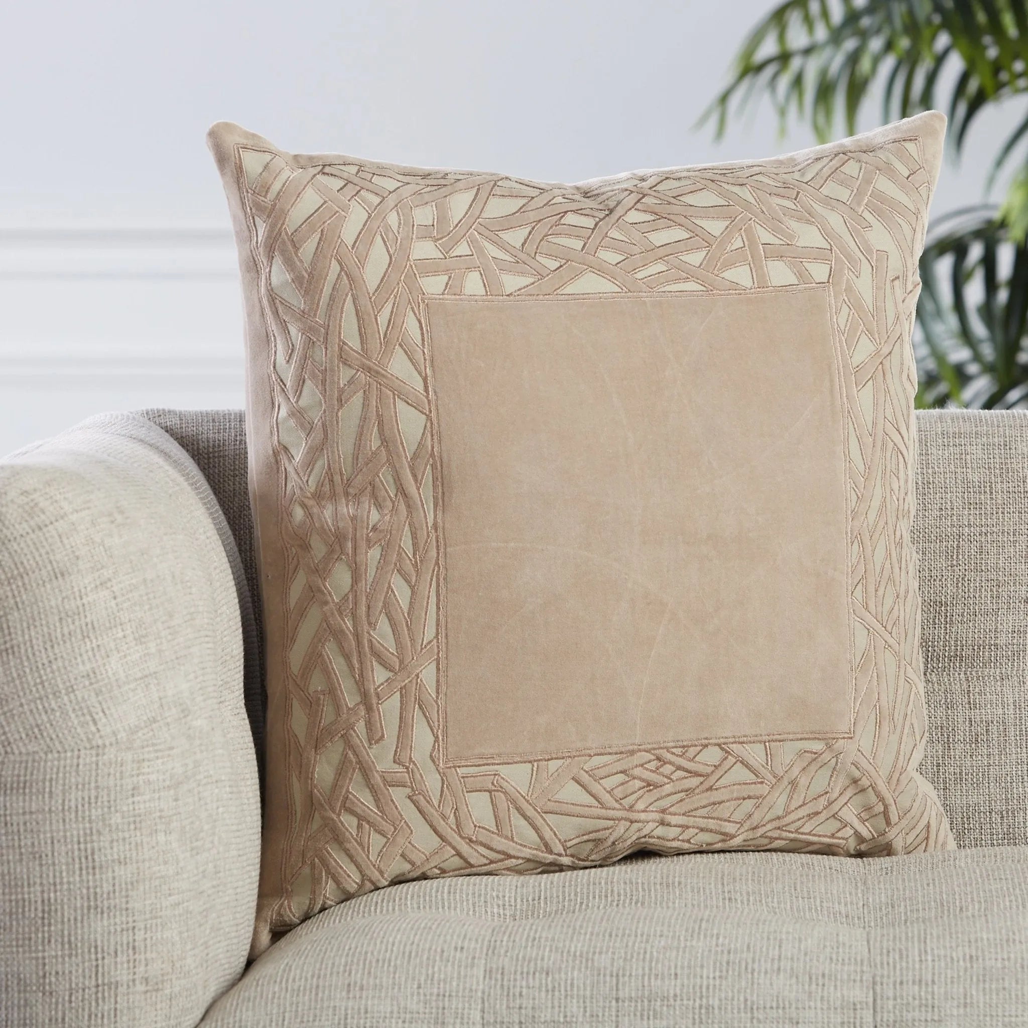 Mezza Mez05 Birch Tan/Taupe/Cream Pillow - Baconco