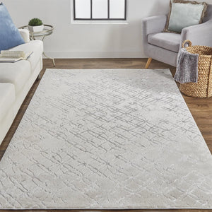 Micah 3047F Ivory/Silver Rug - Baconco