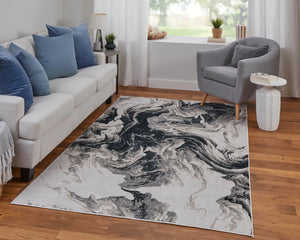 Micah 69439LPF Ivory/Black Rug - Baconco