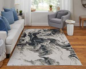 Micah 69439LPF Ivory/Black Rug - Baconco