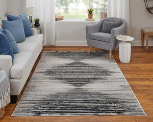 Micah 69439LRF Black/Silver Rug - Baconco