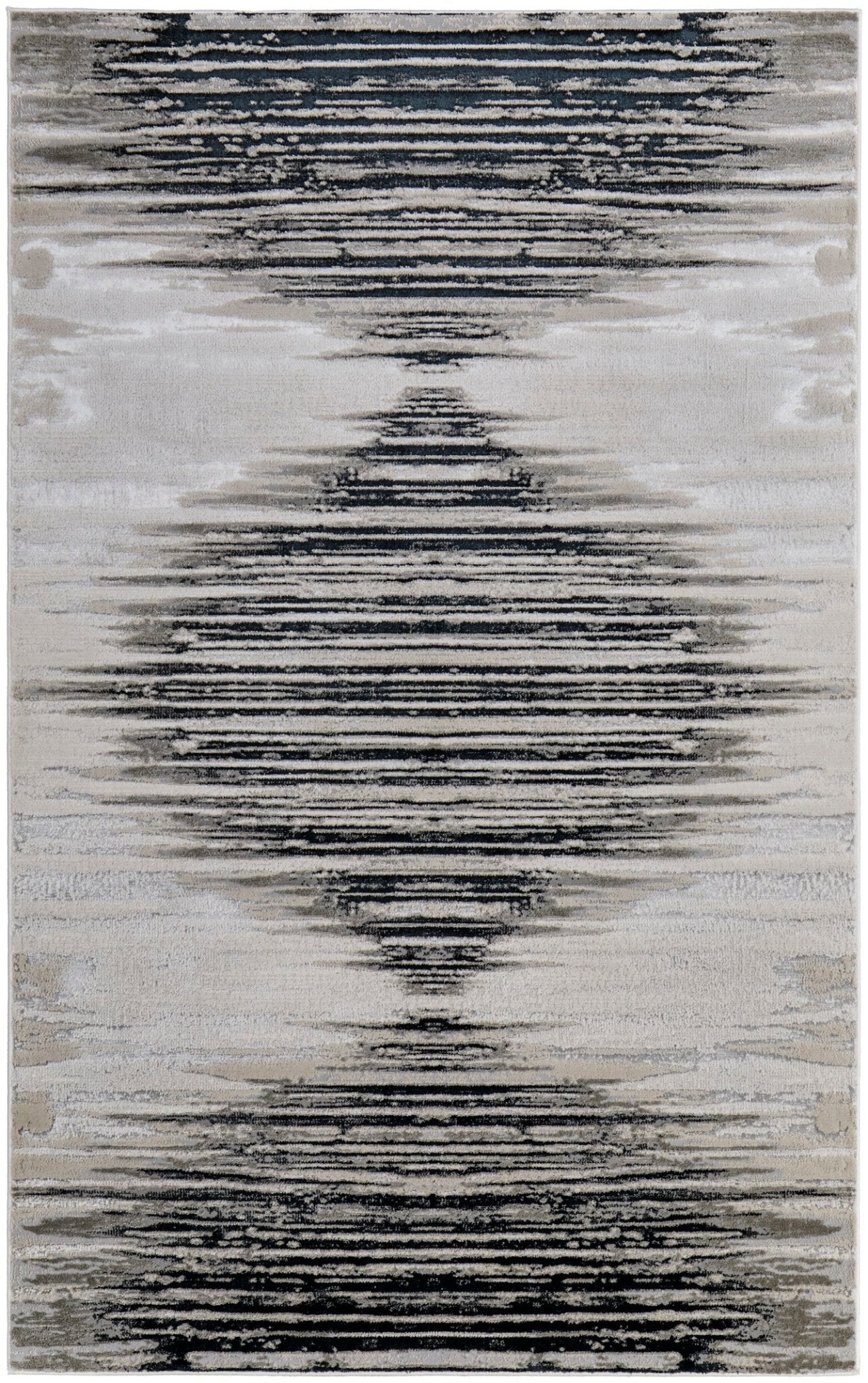 Micah 69439LRF Black/Silver Rug - Baconco