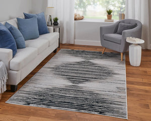 Micah 69439LRF Black/Silver Rug - Baconco