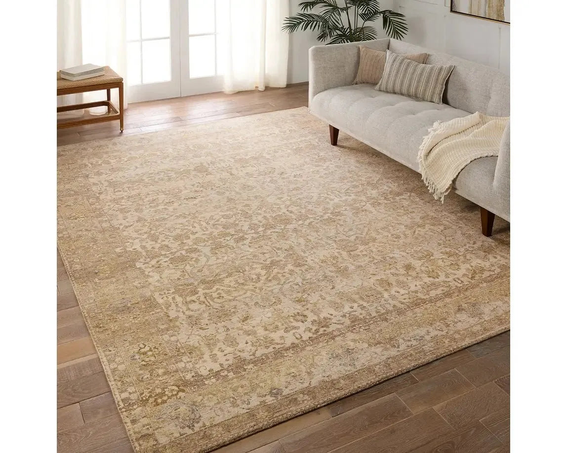 Mihret MIH01 Tan/Cream Rug - Baconco