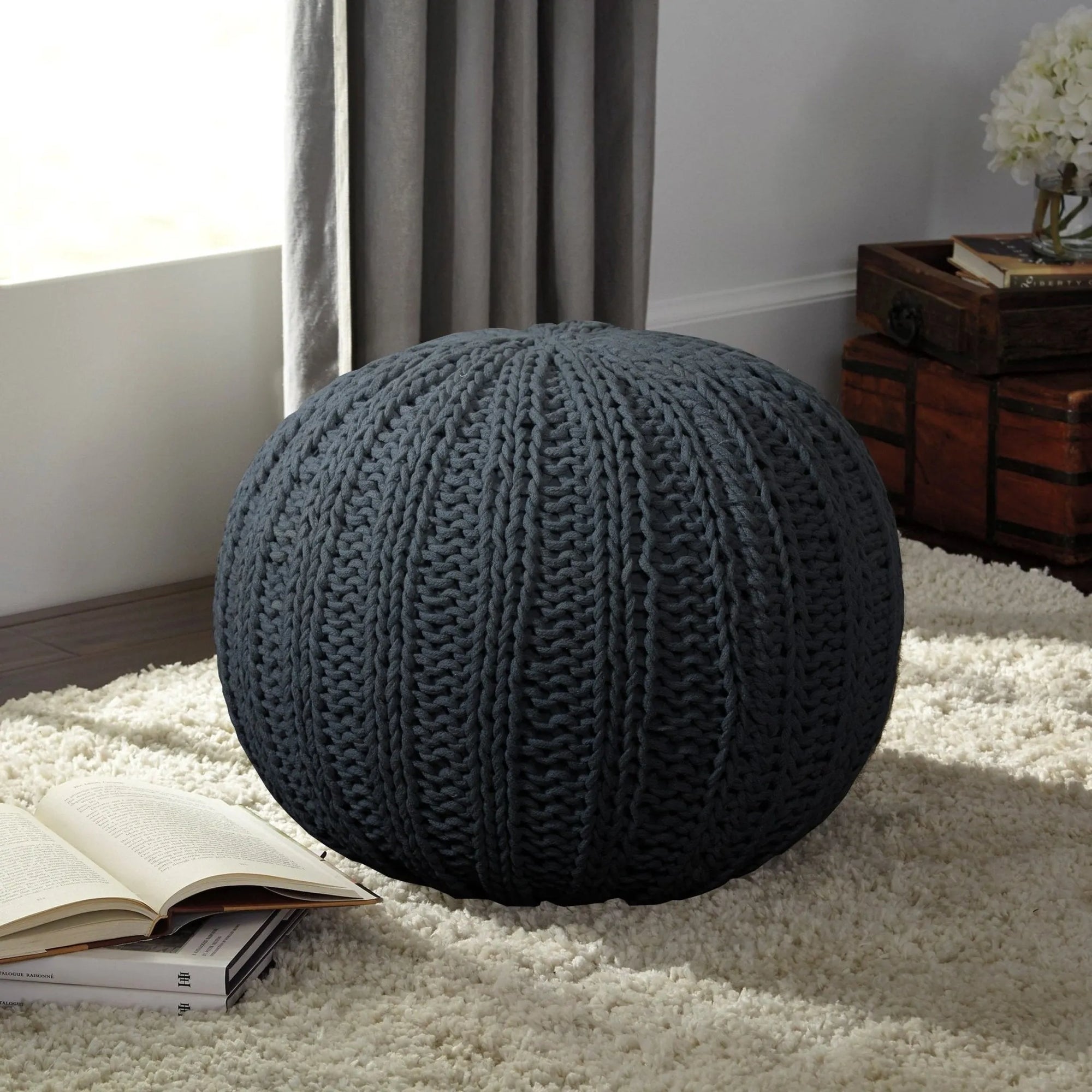 Minimalist Gray LR08124 Pouf - Baconco