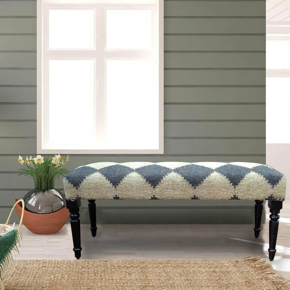 Modern Black and White Diamond LR99036 Indoor Bench - Baconco