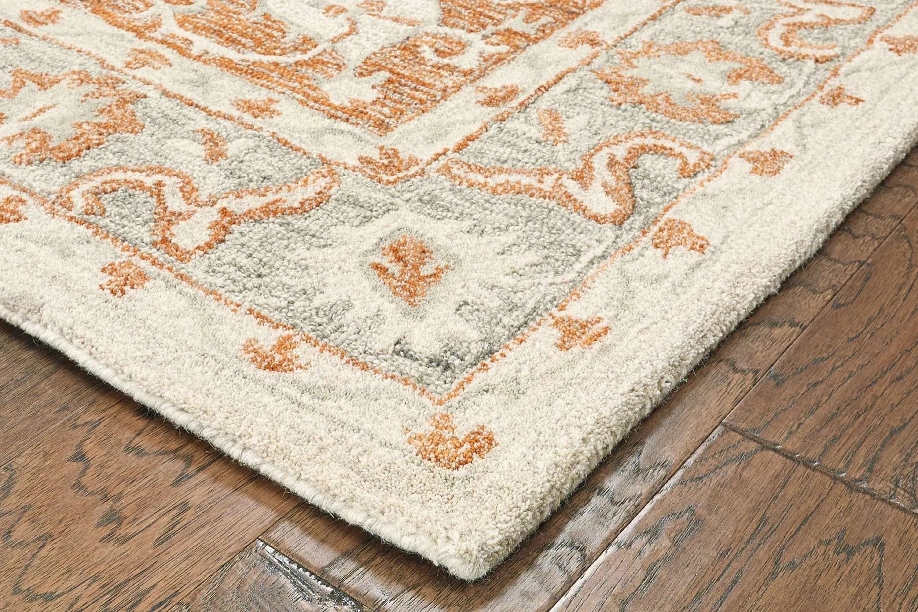 Modern Traditions LR81287 Orange Gray Rug - Baconco